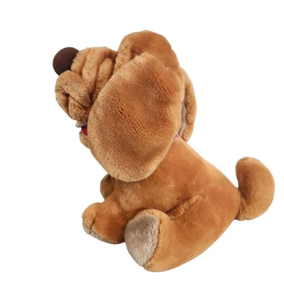 Vintage Ganz Baby Wrinkles Dog Puppy Collar Tag Plush Brown Stuffed 1981 - Picture 2 of 11